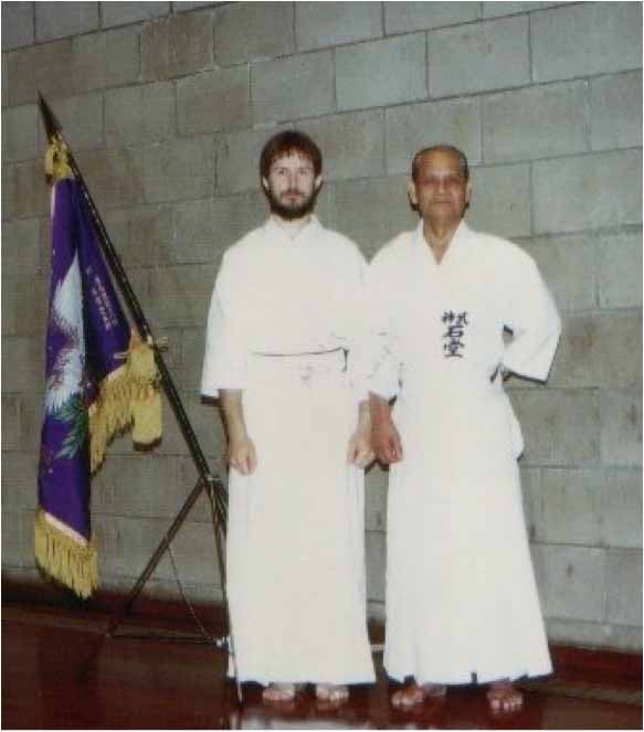 Patrik Demuynck sensei with Ishido Tadanori sensei at the first European Iaido Championships in 1993